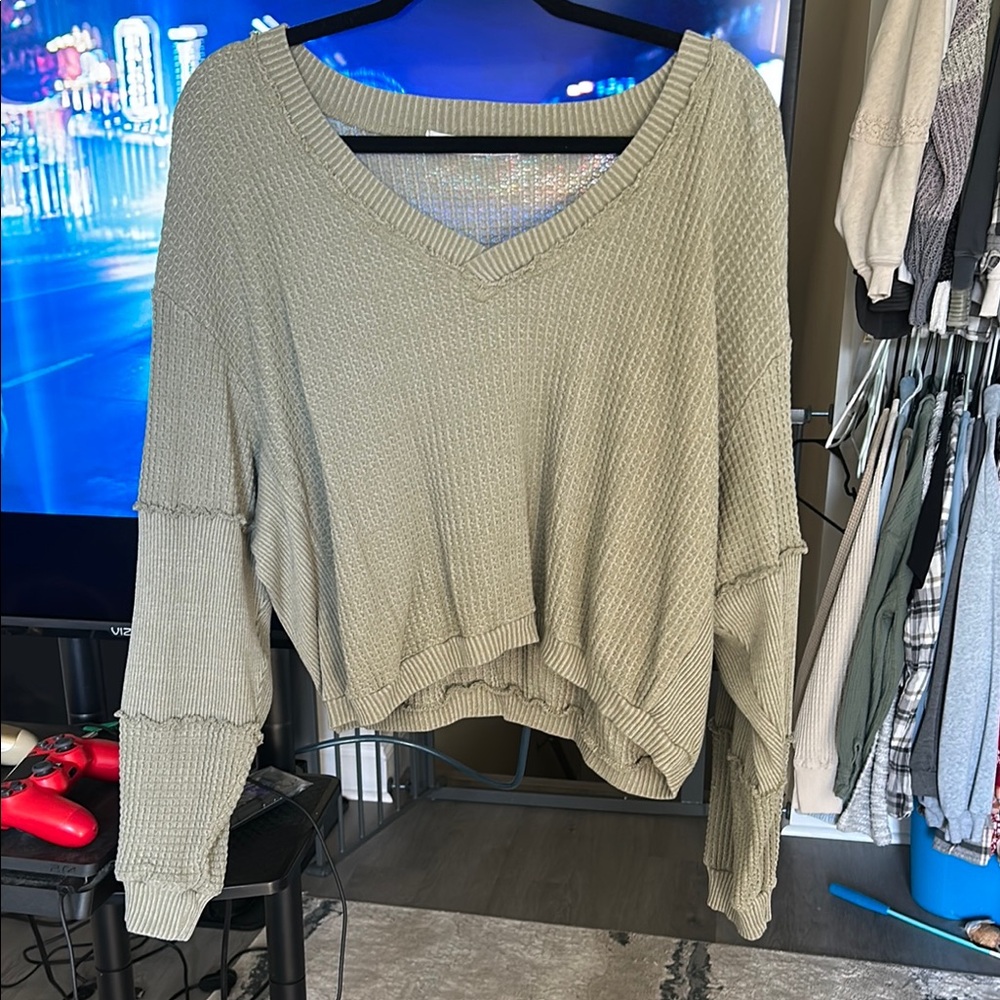 Olive Green Knit Sweater